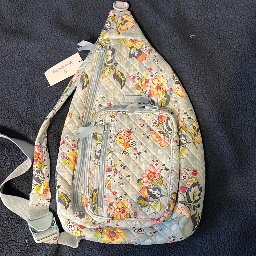 Vera Bradley Sling Floating Garden Quilted Floral Bag Crossbody